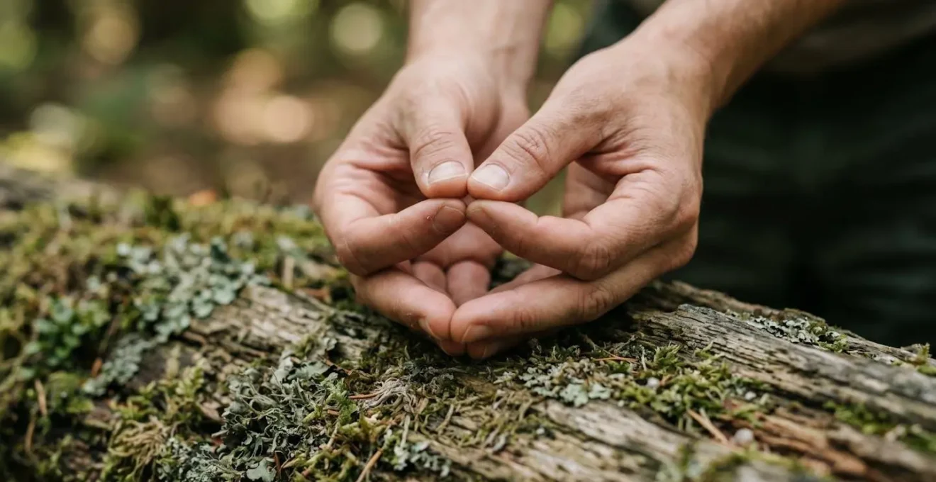 Abstract representation of neural pathways and mindfulness during wilderness solitude