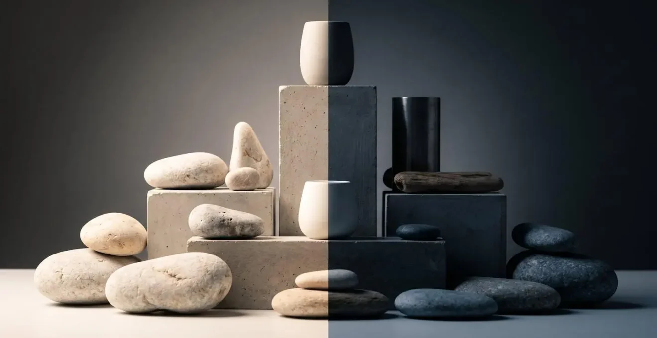 Symbolic photographic composition showing duality of light and shadow representing ISO exposure latitude