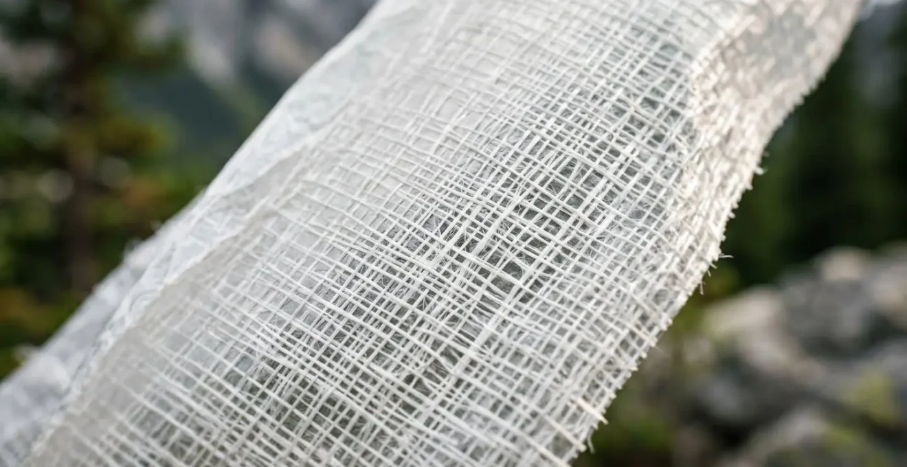 Close-up of ultralight backpacking gear showing delicate fabric texture and minimalist construction details