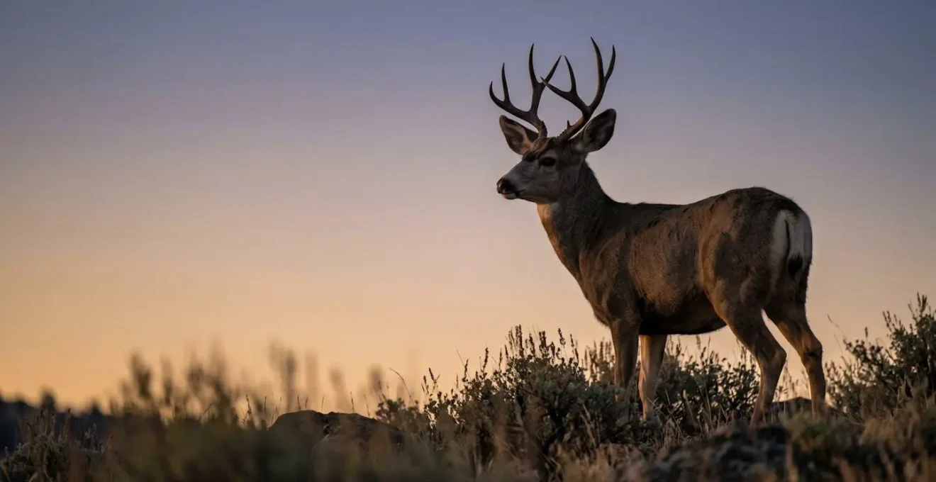 Wildlife animal displaying alert posture with raised head and forward-facing ears during golden hour