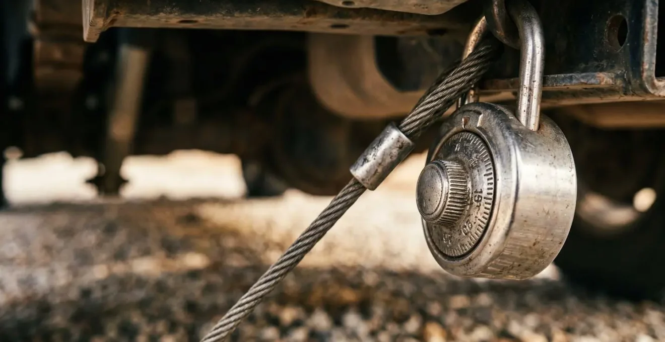 Heavy-duty combination lockbox securely fastened to vehicle undercarriage for contactless key exchange